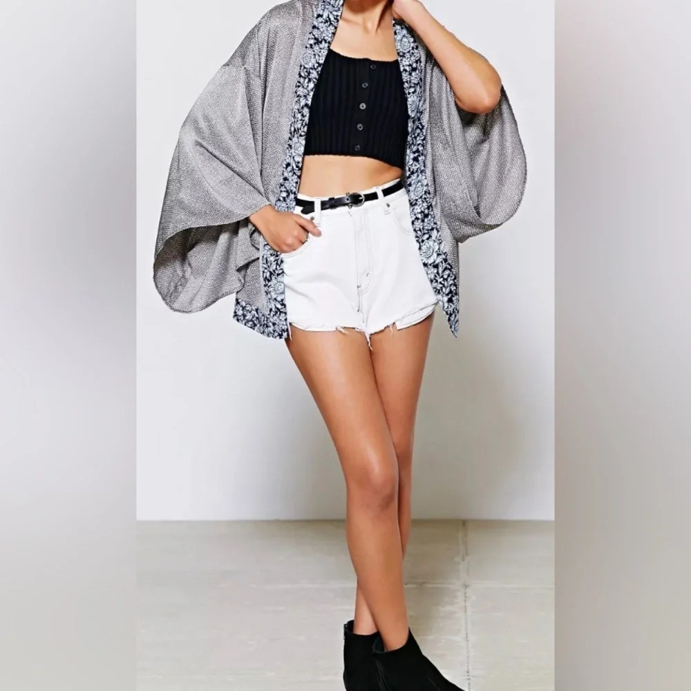 Kimchi Blue Mixed-Print Floral Kimono Bohemian Layering Piece XS/S